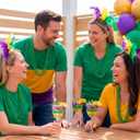 2 x JOYIN 12 Pcs Mardi Gras Gold Green Purple Bead Necklaces, Multi Metallic Colors Necklace Set for Mardi Gras Party Favors Supplies, St. Patricks Day Costume Accessories Decorations