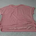 Tankaneo Womens Oversized T Shirts Summer Casual Loose Fit Ribbed Batwing Short Sleeve Tunic Tops Pink XL