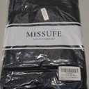 Missufe Women's V Neck Ruffle Short Sleeve Bodycon Summer Casual T Shirt Dress (Black, XS)