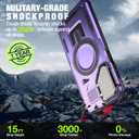 for Samsung Galaxy A16 5G Phone Case Built in Lens Protector [Compatible with Magsafe] [15 FT Military Grade Drop Protection] with 2X Tempered Glass Screen Protector Shockproof Case(Purple)
