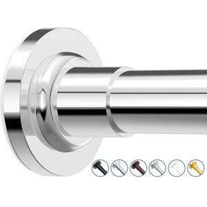 SUNALLY Shower Curtain Rod, Spring Tension Shower Rods Adjustable 32-61 Inch Stainless Steel Telescoping Curtain Rod for Bathroom or Windows, No Drilling, No Slip, No Rust, Chrome