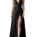 DeftSharp Ruffle Dress Women Sleeveless Summer Maxi Dress for Women Party Evening Wedding Guest Black (Black, S)