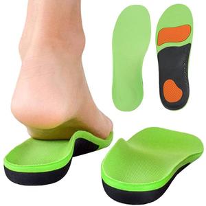 Bacophy Kids Orthotic Arch Support Insoles, Plantar Fasciitis Cushioning Shoe Inserts, Shock Absorption Velvet Surfaces Deep Heel Cup Chinldren Inner Soles for Flat Feet, Feet Heel Pain Relief (M) (11.5-13.5 M Little Kid, Green)