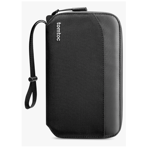 tomtoc Passport Holder Family with RFID Blocking, Passport Wallet Women Men, with Airtag & Sim Card Holder and Eject Pin, Travel Document Organizer with Wrist Strap, Up to 4 Passports, Water-resistant