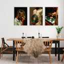 AOYUSMO 3 Piece African American Wall Art Black Men Wall Decor Fashion Music Pictures Record Canvas Art Music Studio Paintings Modern Trendy Artwork For Living Room Bedroom 16"x24", 16x24in