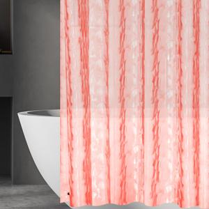 Ga-Geetopia EVA 3D Coral Pearl Water Cube Plastic Shower Curtain Liner - Premium Light Weight 72" x 72" Red Bathroom Shower Showroom Curtain Liner with Rustproof Metal Gromments and Weighted Magnet