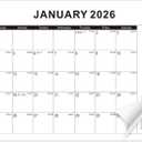 2026 Desk Calendar Large 22x17 Desk Top Calendar 2026 with plastic cover Black (Jan 2026 - June 2027)