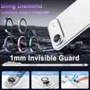 2 x Casetego for iPhone Air/iPhone 17 Air Camera Lens Protector,9H Hardness,Scratch Resistant,Ultra-thin Tempered Glass,Metal Individual Camera Cover for Women,Case Friendly,Light Colorful