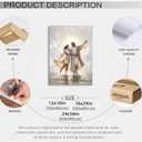 Jesus and Woman Dancing On Water Canvas Wall Art Jesus with Girl Wall Decor Pictures Christian LDS Art poster Prints for Living Room Bedroom Church Home Decorations 16x24in Ready to Hang