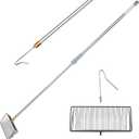 Chicken Litter Scooper2 in 1 Extendable Chicken Poop Scooper, Cat Litter Scoop55 Inc Extendable Chicken coop Cleaning Shovel with Long Handlewith Chicken Hook Supplement