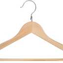 Proman Products - Kascade Hangers, Space Saving Hangers, Customize Your Closet Organization (Natural Color, 50-Pack), 17.5" W X 0.5" D X 9.5" H