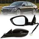 Lqito Left Driver side Mirror Fits 2018-2022 Honda Accord With Power Glass, Heated, Blind Spot Detection,Turn Signal and Manual Folding Match to Crystal Black Pearl Replace HO1320330 8Pins