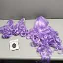 ColorGround Long Curly Cosplay Wig with 2 Ponytails (Light Purple)