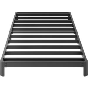 6 Inch Low Twin Bed Frames No Box Spring Needed, Heavy Duty Metal Twin Size Platform Bed Frame with Rounded Corner Legs, Easy Assembly, Noise Free, Black