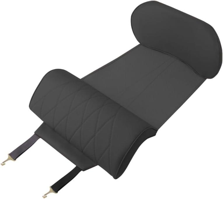 Car Seat Leg Extension with Lumbar Support, Extension Pad for General Motors Car Seats, Leg and Waist Support for Car Travel, Nappa Leather Memory Foam (Black)