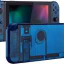 eXtremeRate DIY Replacement Shell Buttons for Nintendo Switch, Back Plate for Switch Console, Housing with Full Set Buttons for Joycon Handheld Controller - Clear Blue [No Electronics Parts]