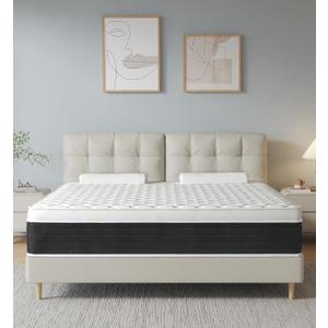 Queen Mattress,14 Inch Memory Foam and Innerspring Hybrid Mattress,14 inch Medium Firm Feel Queen Size Mattress in a Box, Pressure Relief,Medium Plush,Motion Isolation.