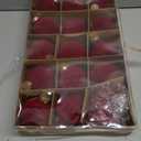 45 Pcs 3.15 Inch Christmas Ball Ornaments & Wreath Bows, 15 Flocked Tree Hanging Balls, 30 Vintage Ribbon Bows (Red, 3.15 inches)