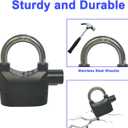 Alarm Lock 110dba Universal Security Alarm Lock System Anti-Theft for Door Motor Bicycle Padlock with 3 Keys (2PCS) (Short cross-beam alarm lock)