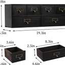 Apothecary Drawers Wooden Storage Box Vintage Wooden Drawers Wood Desktop Organizer Countertop Storage Box Library Card Catalog Cabinet Apothecary Cabinet BLACK06, Storage Box : 19.3 x 5.5 7.0 inches. Large Drawer (INSIDE) : 8.3 x 4.6 x 2.5 inches. Small Drawer (INSIDE) : 3.6 x 4.6 x 2.5 inches. 