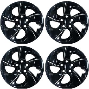 4-Pack Hubcaps Fit for 2006-2011 Honda Civic; Wheel Rim Covers Compatible with 2013-2015 Honda Civic 15'' Steel Wheel (Glossy Black)