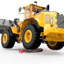 DOUBLE E Hobby Volvo L260H Remote Control Wheel Loader - 1:16 Alloy 4WD RC Construction Toy with 780ML Screw-Drive Bucket & Simulation Sound/Lights