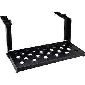 26" W Folding Large Trailer Stair with Quick Release Pins, Hinged RV Step with Hardware for Campers Trucks Entry Platform Ladder - Heavy Duty Punch Plate Non-Slip 350 lb. Capacity