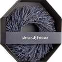 14 Inch Preserved Lavender Natural Wreath, Fragrant Real Lavender Front Door Wreath
