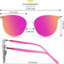 Retro Round Sunglasses for Women, Pink Sunglasses Womens with Classic Trendy Frame Sunnies Shades UV400 Blocking (Pink+light Blue)