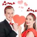 AIUPUOC Sequin Heart Headband Valentine Headbands Heart Head Boppers Hair Accessories Hair Band Holiday Decorations 1Pcs