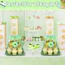 Lallisa 2 Pack Scalloped Cupcake Stand Dessert Plates Plastic Square Tiered Serving Stand Display Tower for Wedding, Birthday Party, Tea Party and Baby Shower(Green Gradient)