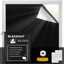 H.VERSAILTEX Portable Blackout Curtains for Bedroom 80" x 67", 100% Blackout Blind Curtain for Window No Drill Blackout Roller Shades with Thermal Insulated for Living Room Cut to Any Size, Black