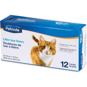 Petmate Large Litter Pan Liners, 12 Pack