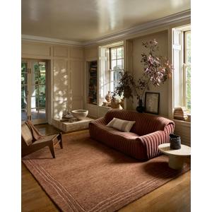 Loloi Leanne Ford Craven Collection CVN-02 Spice/Rose 2'-3" x 3'-9" Accent Rug Geometrical, Patterned, Neutral, Entryway, Mudroom, Bathroom, and Kitchen