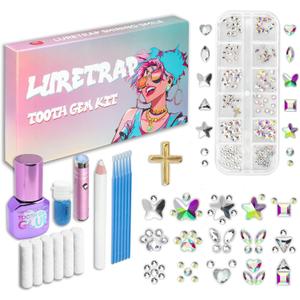 Luretrap Y2K Trendy 30 Pieces Crystal Tooth Gem Kit - Unleash Your Sparkly Smile, NTGK-24462