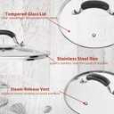 10.25 Inch Tempered Glass Lid Compatible with 10-10.25 Inch Lodge Cast Iron Skillet and 5 Quart Dutch Ovens