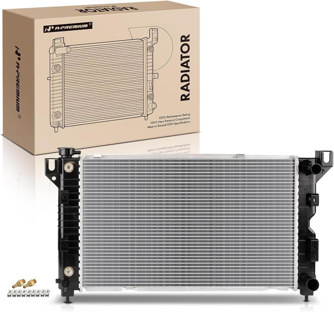 A-Premium Engine Coolant Radiator Assembly with Transmission Oil Cooler Compatible with Dodge Grand Caravan & Chrysler Town & Country, Grand Voyager & Plymouth Voyager