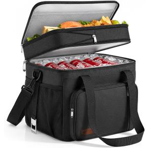 MIYCOO 36 Can Cooler Bag, Expandable Double Deck Lunch Bag for Men Women | Leakproof & Collapsible Portable Soft Cooler, Large Insulated Ice Chest for Work, Travel, Picnic, Camping, Shopping
