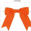 100 Pcs Orange Satin Ribbon Bows with Twist Tie 2.5 Inch Pretied Premade Colored Craft Bows for Gift Wrapping Basket Wedding Baby Shower Brithday Party (Orange)