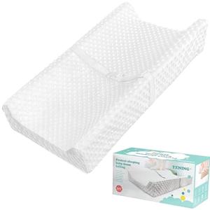 YENING Small Changing Pad Mini 23 x 13 with Washable Cover Waterproof Baby Diaper Changing Pad for Dresser Table Pad White, White, 23" x 13"