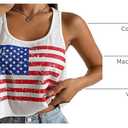 Women's 4th of July Outfits USA Shirt Patriotic Tank American Flag Crop Top (L)