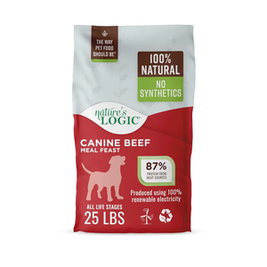 NATURE'S LOGIC Dry Dog Food - 100% Natural - No Synthetics - for All Ages, Sizes, Breeds - Free from Common Allergens, High Protein - Beef Meal Feast, 25lbs