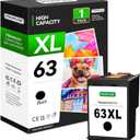 63XL Black Ink Cartridges for HP 63 63XL Ink Cartridge for Officejet 3830 4650 4655 Envy 4520 3634 Deskjet 3630 1111 Printer