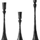 Vintage Cast Iron Black Taper Candle Holders Set of 3 Antique Decorative Candlestick Holder for Wedding Dining Table Party Rustic Home Decor