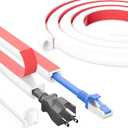 [Upgraded] 118 Inch Cord Hider Wall, Silicone Cable Hiders for TV on Wall, Cord Covers for Wires on Wall, 1 Wire Hider Raceway Cord Cover for Wall Mounted TV Management, W0.59'' H0.47'' White