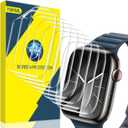 YMHML [ 8 Pack Screen Protector Compatible for Apple Watch 45mm Series 9 Series 8 Series 7, [Upgrade Flexible Film] Soft HD Clear Anti-Scratch Film for iWatch 9 8 7 Accessories (Transparent)