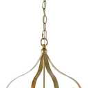 JONATHAN Y 11" Antique Gold 4-Light Traditional Lantern Pendant Light, Metal and Clear Glass Shade, Classic Chandelier for Foyer, Kitchen Island, LED Bulbs Included (JYL7403C)