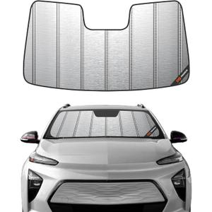 Windshield Sun Shade for Chevy Bolt EUV 2022-2023,Front Window Sunshade,Blocks UV Rays,Windshield Sunshade Cover Warm Weather Keep Your Seat Cooler (Metallic)