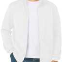 Men's Fleece Jacket Casual Zip up Lightweight Sweatshirts Athletic Outdoor Sweater Jackets with Pockets, XXXL