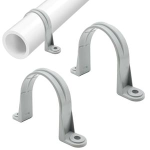 PVC Pipe Strap, 2-Holes Conduit Pipe Clamps Plastic Pipe Supports for PVC Pipes, Conduit and Cables (3 inch, 6Pack)
